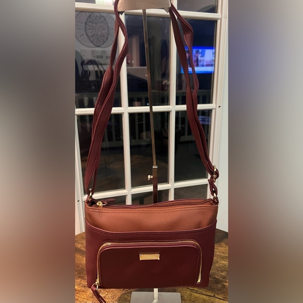 Handbag | ladies medium sized two-tone, crossbody purse